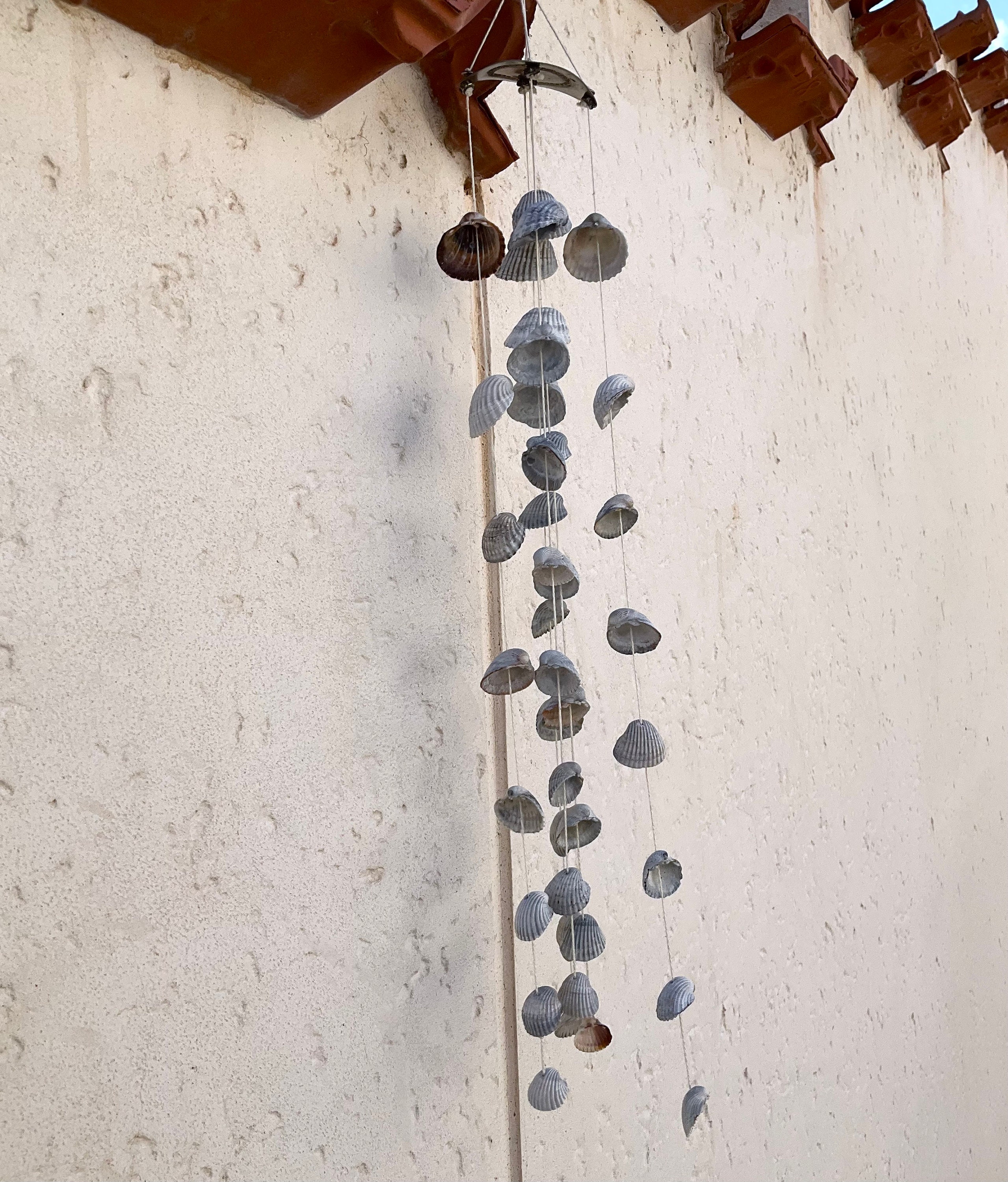 Grey Shells Wind Chime - Decorative Hanging Shell Mobile Decor