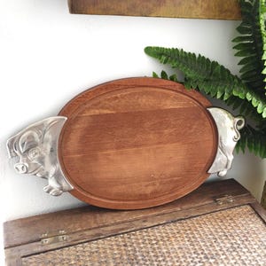 Piatto da portata in legno d'epoca - BMF N Germania Ovest - Oggetti da collezione d'epoca