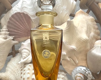 Vintage Cristallerie MA.VI Group Amber Lead Crystal 6.5 Inch Perfume Bottle