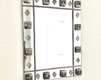 Upcycled Mosaic Jewellery Decorative Wall Mirror - Art Deco Style