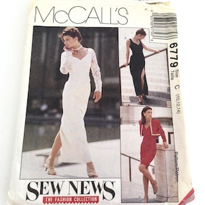 McCalls Schnittmuster 6679 - Vintage Hochzeits-/ Abendkleid-Muster Größe 10-12-14