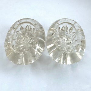 Pair of Antique Salt Cellars - Cut Glass Vintage Home Decor