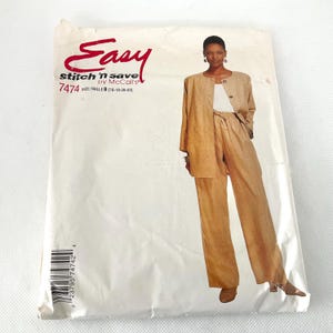 McCalls Sewing Patterns 7474 - Uncut Vintage Trousers / Jacket Pattern - Size 16 - 22