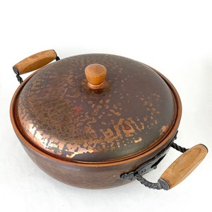 Vintage Copper Cookware - Hammered Copper Saucepan or Container