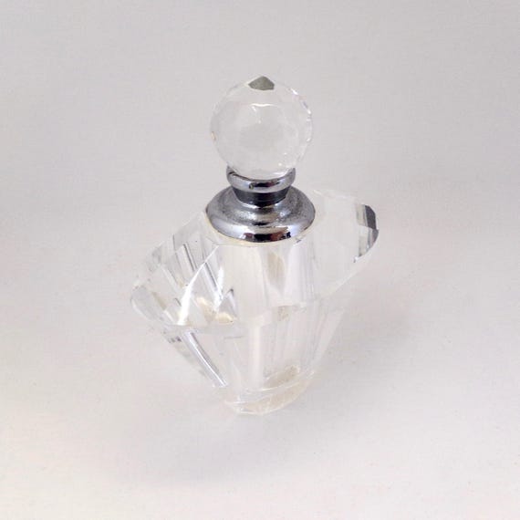 Vintage Crystal Perfume Bottle Art Deco Style Scent Bottle