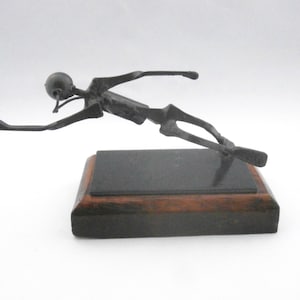 Metal and Wood Art - Vintage Man Figurine Sculpture