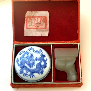 Vintage Carved Stone Seal - Chop Stamp Ann - Asian Stamp