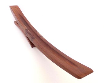 Incense Holder Wood and Star Brass Inlay - Vintage Home Decor
