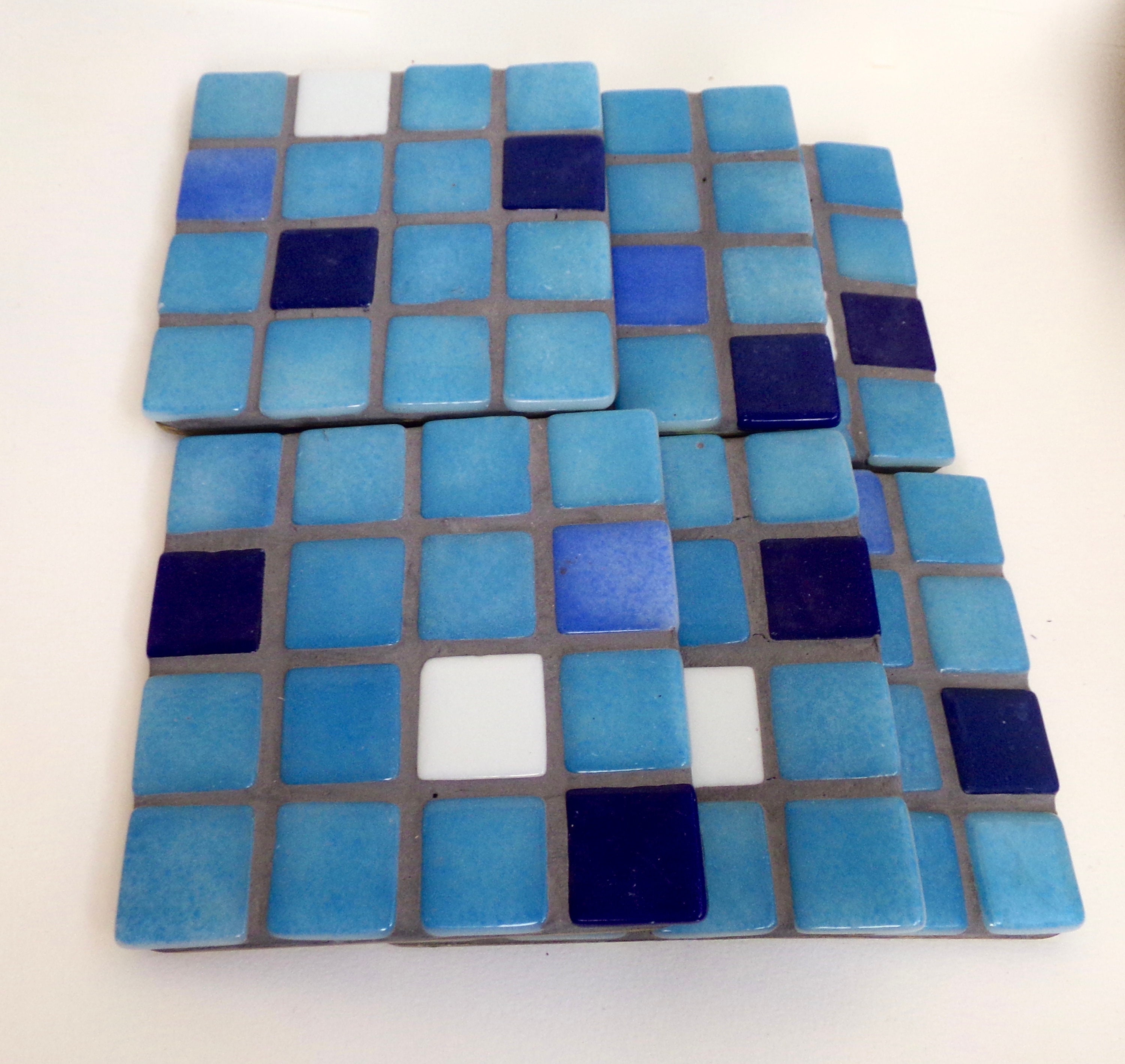Pool Coasters Swimming Pool Tile Mosaic Coasters Set of 6 Upcycled - Etsy Singapore