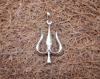 Medium effen zilveren Shiva hindoe-indiaan trishul-drietand