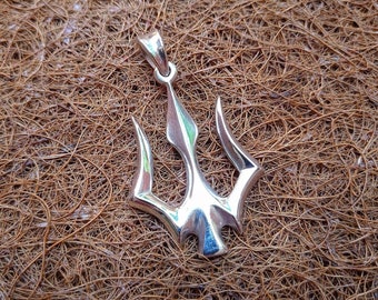 Grote gewone 925 Indiase zilveren Shiva Trishul Trident Tribal