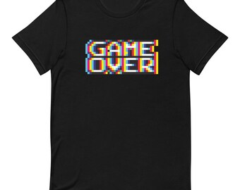 T-shirt unisexe Game Over - Illustration glitch époustouflante