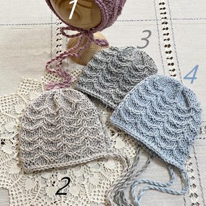 4 colors Newborn knit bonnets Newborn Bonnet for Photography Props Unisex Classic Hat Knit baby bonnets Newborn prop bonnets Knitting Hat