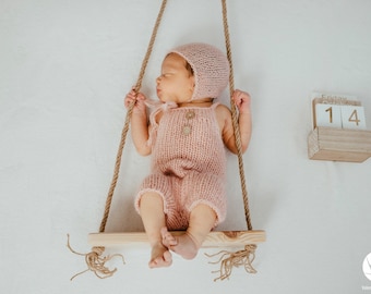 Wooden prop swing for newborn photographers Wooden swing, Macrame rope, Swing, Decoration, Handmade, Props photo, Wood accessories, RTS