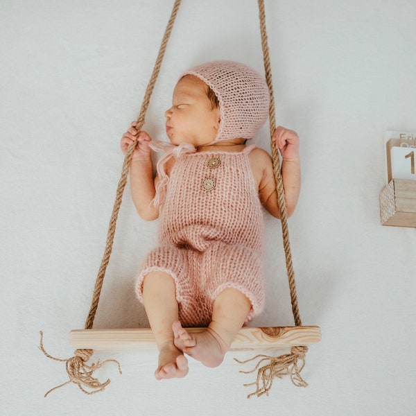 Wooden prop swing for newborn photographers Wooden swing, Macrame rope, Swing, Decoration, Handmade, Props photo, Wood accessories, RTS