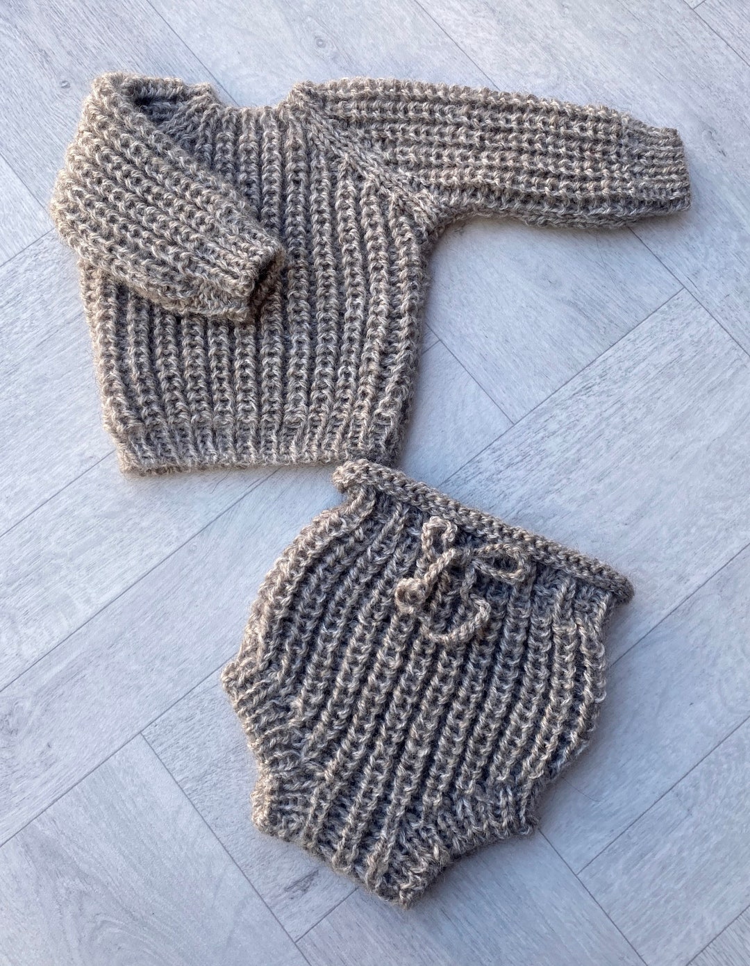 4pc Knit Newborn Set - Raindrop