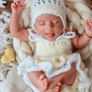 3 colors Knitted Baby Ballerina Dress For Newborn Girls Newborn Romper with lace Photography Prop Knitted Dress For Baby Shower Gift RTS