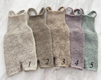 Knit Mohair Newborn Romper: Handmade Baby Photo Prop