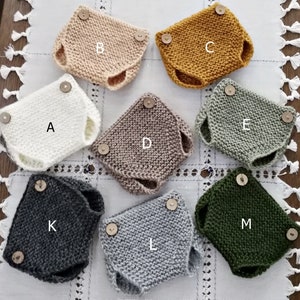 13 colors Diaper Newborn diaper covers Newborn Knitted Bloomers for Photography Props Knit diaper prop cover Button Newborn photography RTS