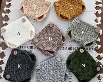 13 colors Diaper Newborn diaper covers diaper cover Knit Knit diaper cover Baby diaper cover Photo prop Button Newborn photography RTS