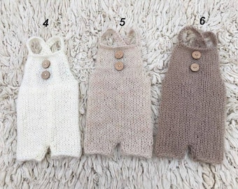 Knit Mohair Newborn Romper: Handmade Baby Photo Prop
