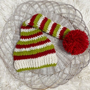 Newborn Santa Hat,Christmas sleepy hats,Christmas Elf Hats,Newborn christmas hats,Photography Prop,Christmas crochet hat,Newborn photography