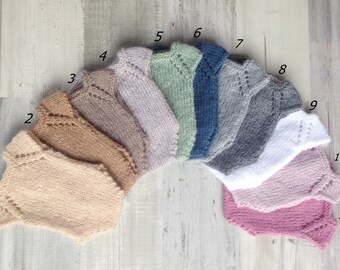 Knitted Mohair Newborn Bodysuit: Pastel Baby Photography Prop