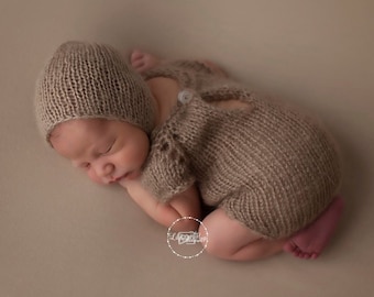 Newborn prop baby outfit Newborn onesie photo prop Newborn Romper Bodysuit Newborn Photography Knit Baby Pastel colors Knitting Mohair RTS