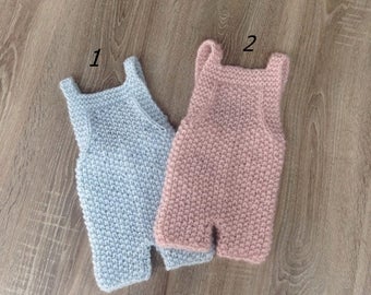 Combi-short bébé en tricot, short pour nouveau-né, short, salopette pour tricot, accessoire photo, petite fille, bébé garçon, photographie de nouveau-né, barboteuses pour accessoire photo