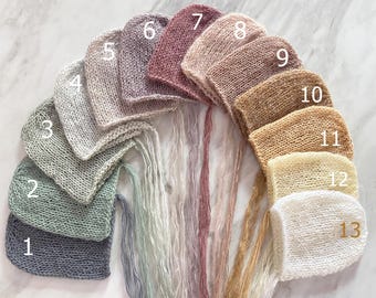 Knitted Mohair Newborn Bonnet: Photography Prop