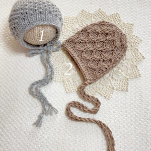 Newborn alpaca bonnet Newborn photography hat Baby hat Baby bonnet Classic baby hat Newborn photography props 2 colors newborn bonnets RTS
