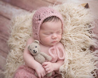 Knit lace hat, Lace knit newborn bonnet, baby bonnet, Hats, Redy to ship, Handmade bonnet, Knit bonnet, Girl hat, Mohair hats