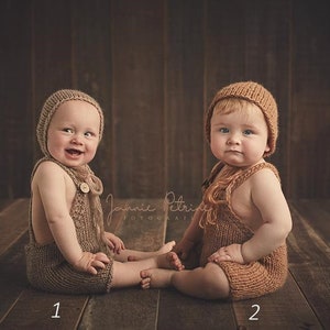 6-12 months knit set Photography prop Baby romper Baby bonnet Photo prop Sitter romper Sitter prop set Sitter Romper and Bonnet RTS