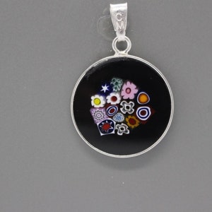 18mm Murano Millefiori Pendant 925 Stamped Italian Sterling Silver BKF' image 4