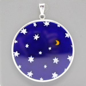 36mm Authentic Murano Glass Millefiori Pendant 925 Italian Sterling Silver - BLS1g