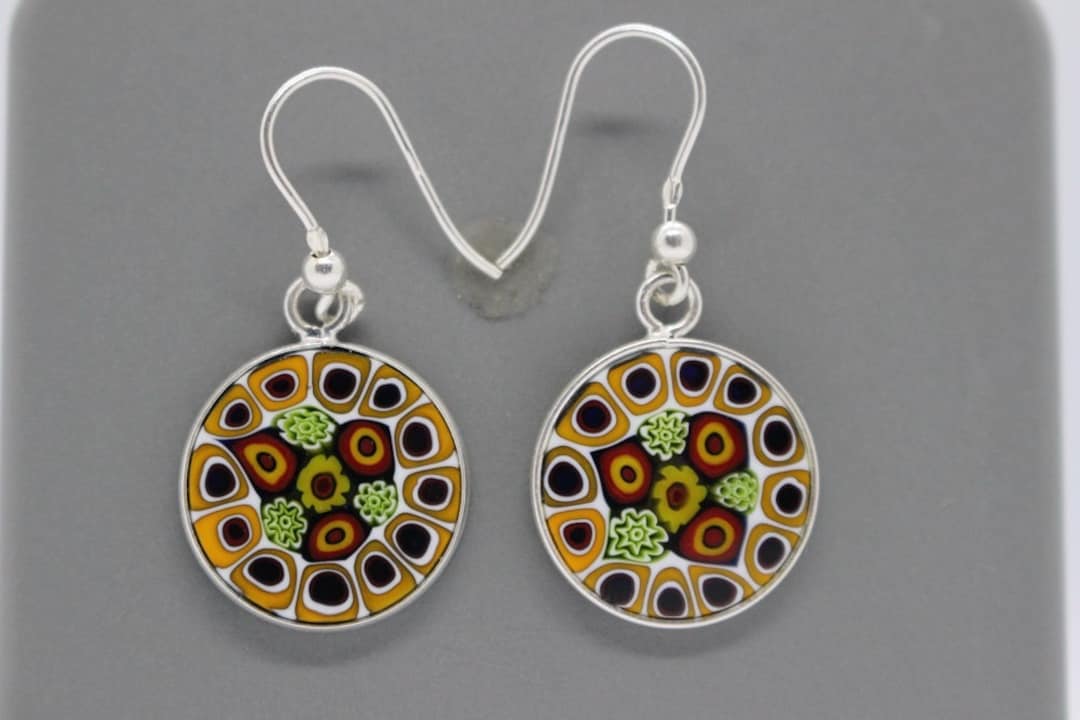 Boucles D'oreilles Vintage Murano - Mordoré - Verre - Fermoir Clips - Très Bon état