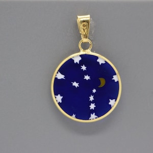18mm Murano Millefiori Pendant 24K Italian Gold Plated Sterling Silver - BLSGf