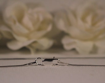 May include: A silver chain necklace with a lobster clasp closure.