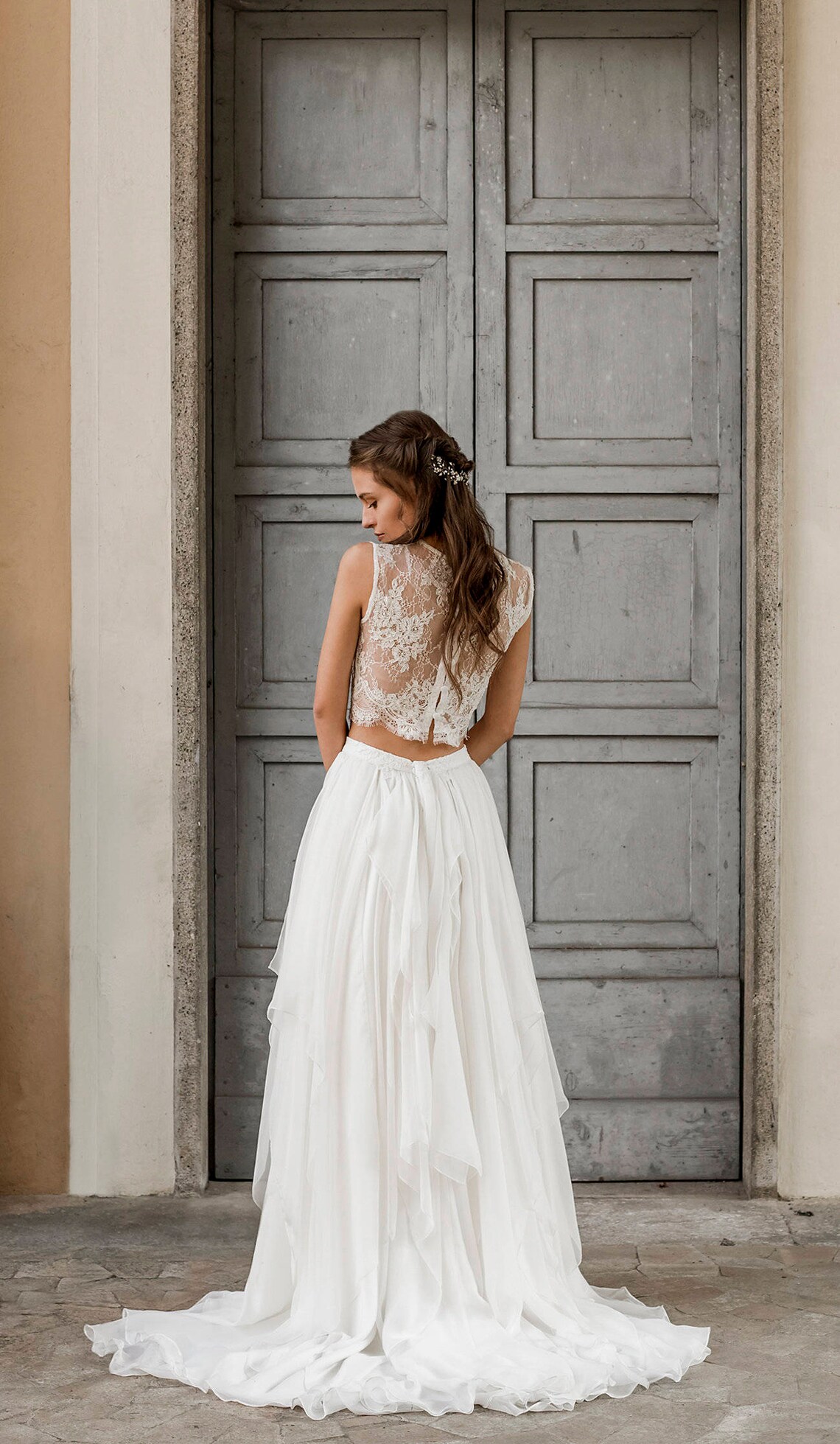 Silk and Lace Wedding Separates Bridal Separates 2 Piece Etsy