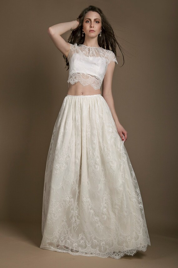 ivory crop top wedding