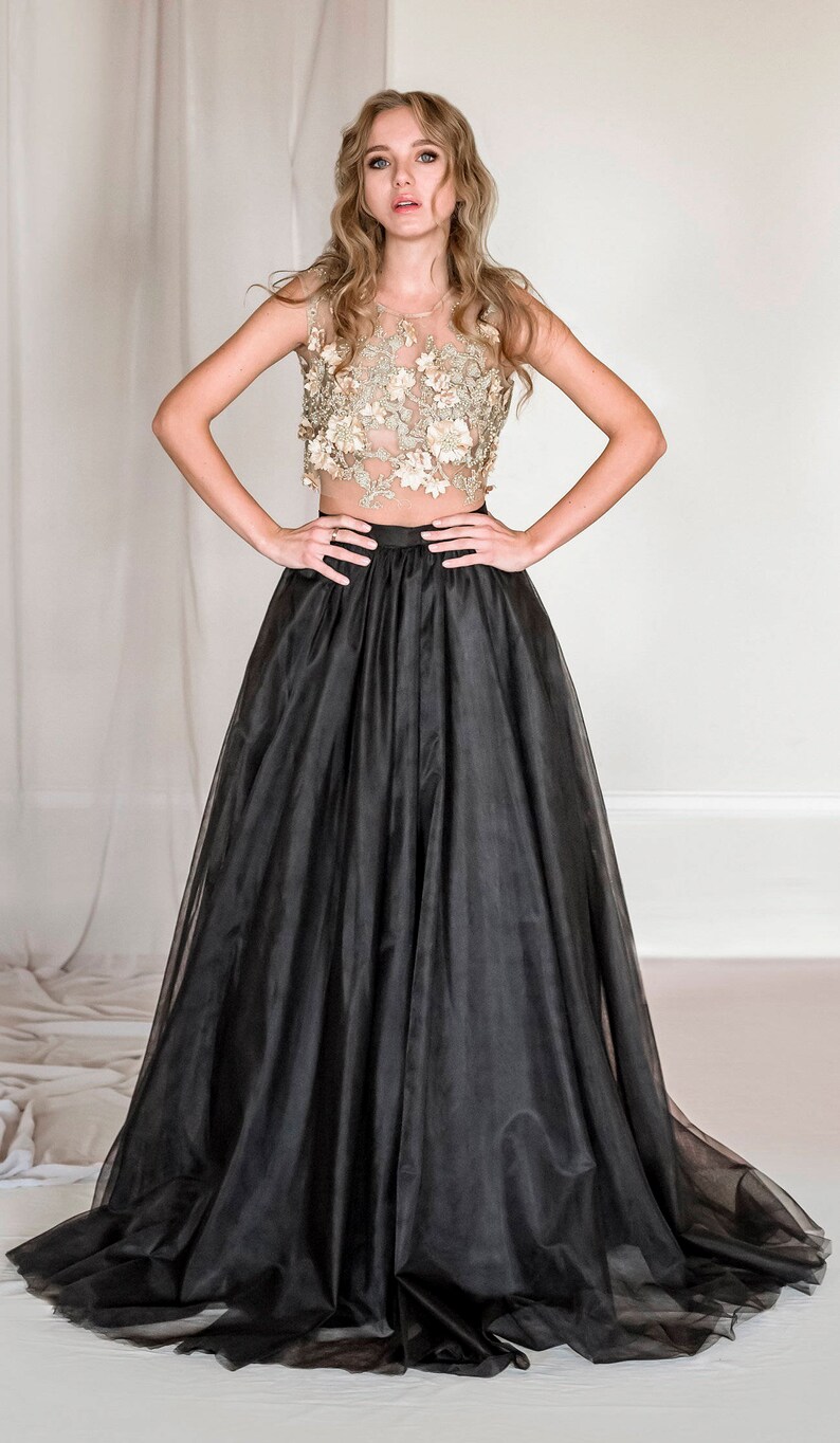 Prom Dresses Gold and Black Top