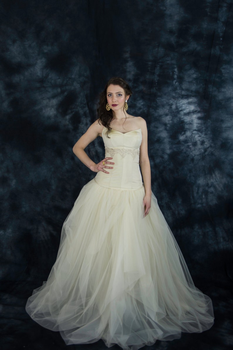 Champagne Silk Wedding Dress