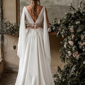 Grecian wedding dress, grecian wedding gown, grecian bridal gown, bohemian wedding dress, boho wedding dress, beach wedding dress image 4