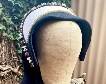 Tudor French Hood - Mary - Tudor costume headpiece