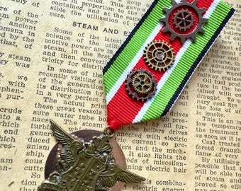 Steampunk Ribbon Large Steampunk Medal - Etsy
