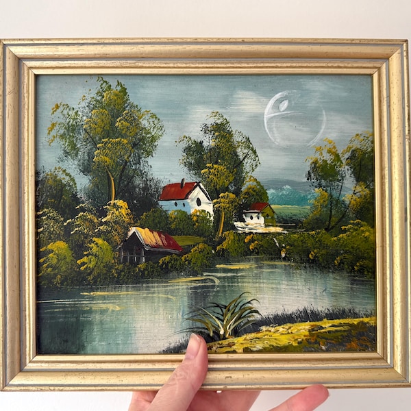 Arte reciclado de tienda de segunda mano enmarcado: Escena de la Estrella de la Muerte de Star Wars