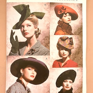 Vogue 7464 Costume Sewing Pattern Vintage 1940’s hat pattern