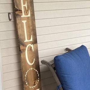 6ft Holz Willkommen Veranda Zeichen/vertikale Willkommen Zeichen/Porch Dekor/Eingang Zeichen/Paw/Herz/Panther/Maskottchen/Benutzerdefinierte/
