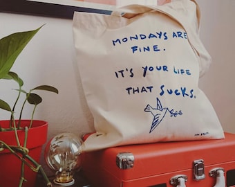 Max Brain Organic Cotton Tote Bag – Mondays Are Fine Shopper