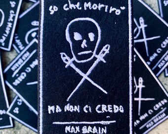 So che Morirò - Tattoo patch, Traditional Tattoo Patch, Patches, Denim Jacket, Accessories, Patches For Jackets, Max Brain